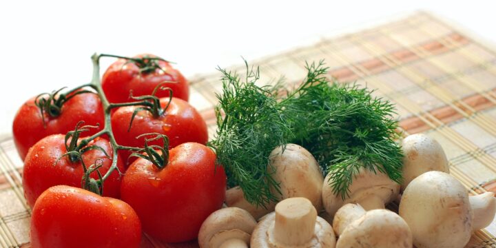 mushrooms, tomatoes, parsley