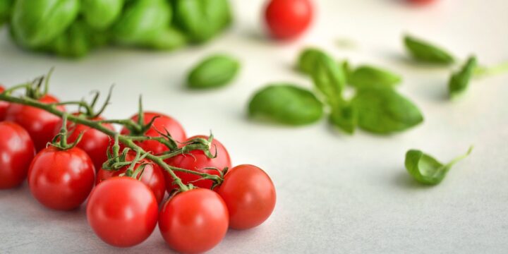 tomatoes, basil, food