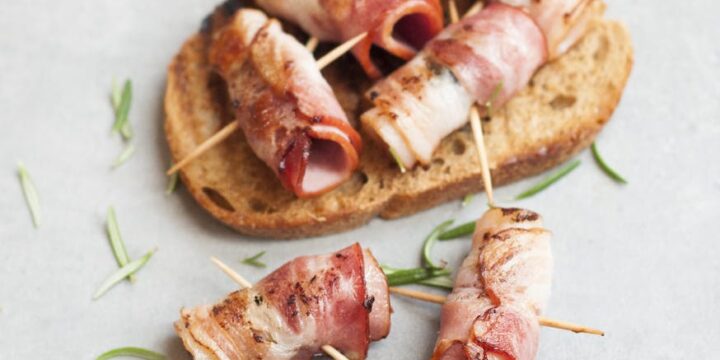 Food Photography of Bacon With Sliced of Bread