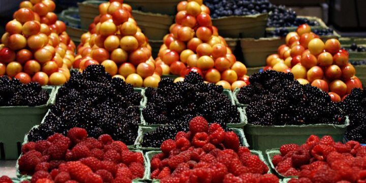 fruits, food, market