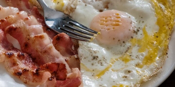 Fried Egg and Bacon on the Plate