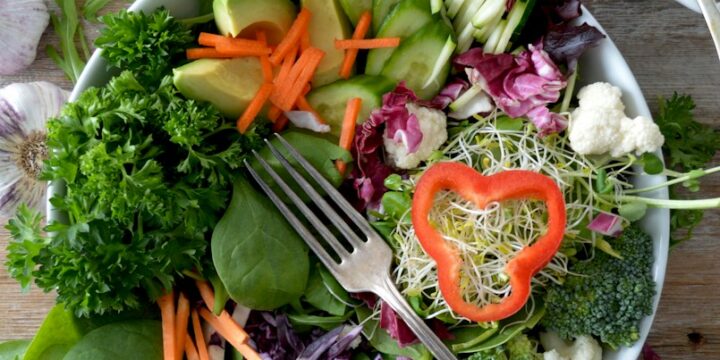 vegetable salad on plate