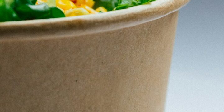 vegetable salad on gray ceramic bowl