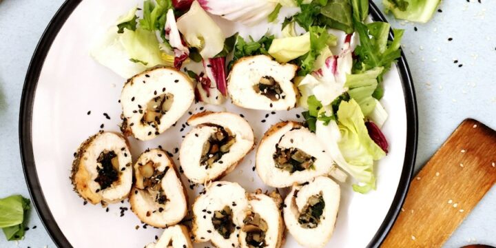 salad dish in white ceramic plate