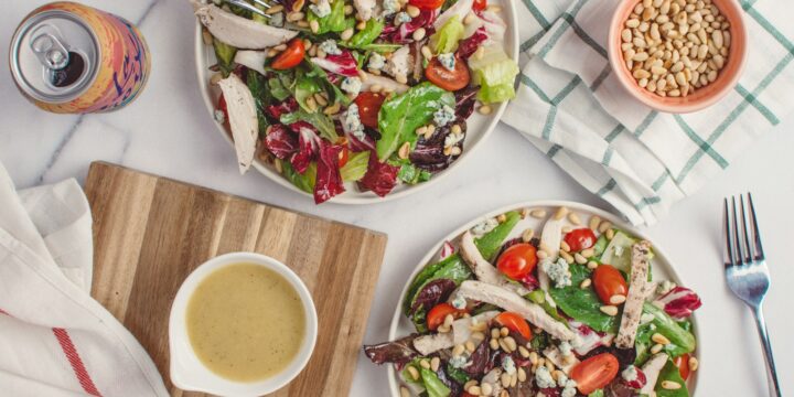 flat lay photography of two bowls of fruit and vegetable salad